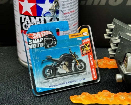 The Pocket Garage: 1:64 Scale Blister Pack Key Tag Keychain for Ducati StreetfighterV4S