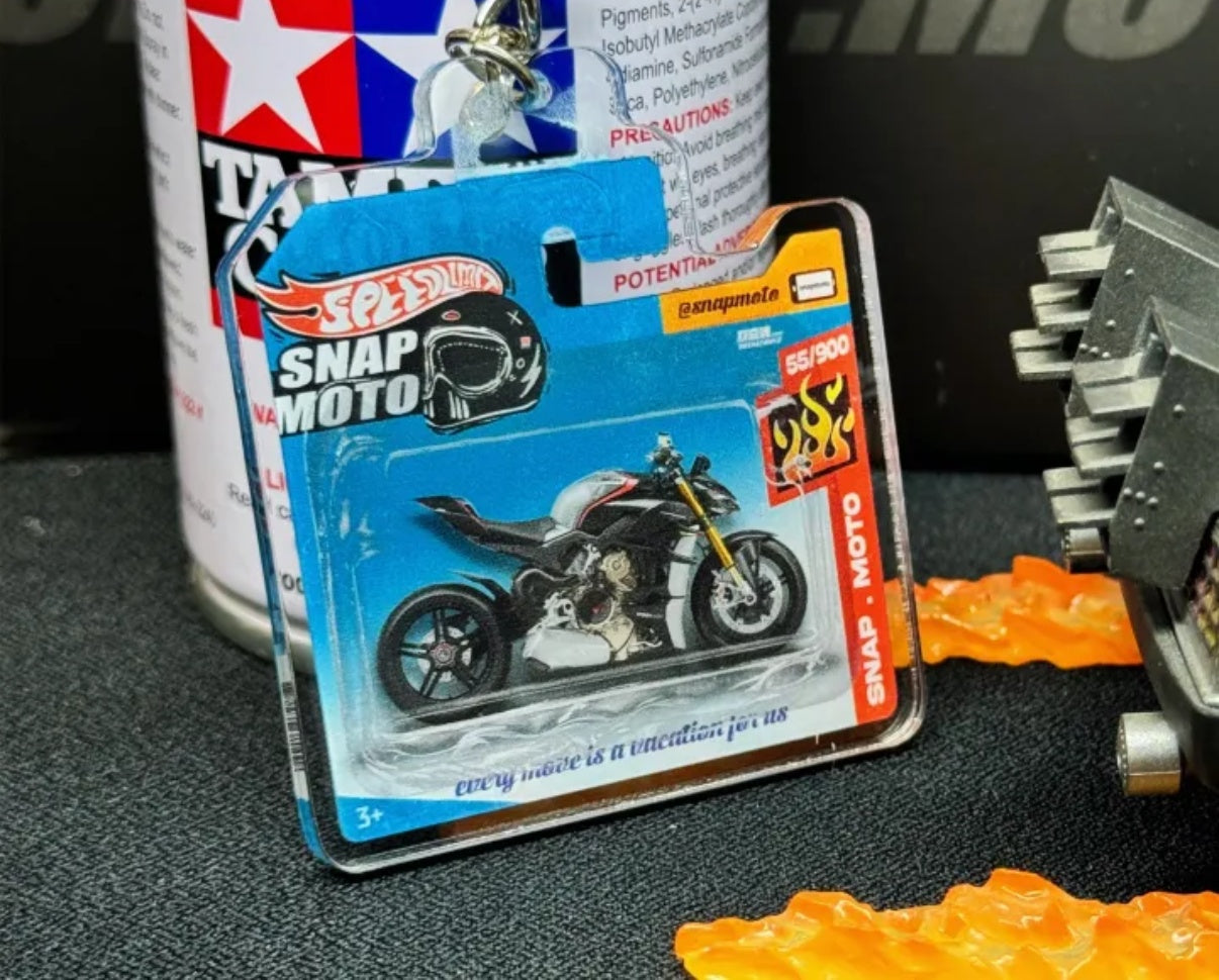 The Pocket Garage: 1:64 Scale Blister Pack Key Tag Keychain for Ducati StreetfighterV4SP