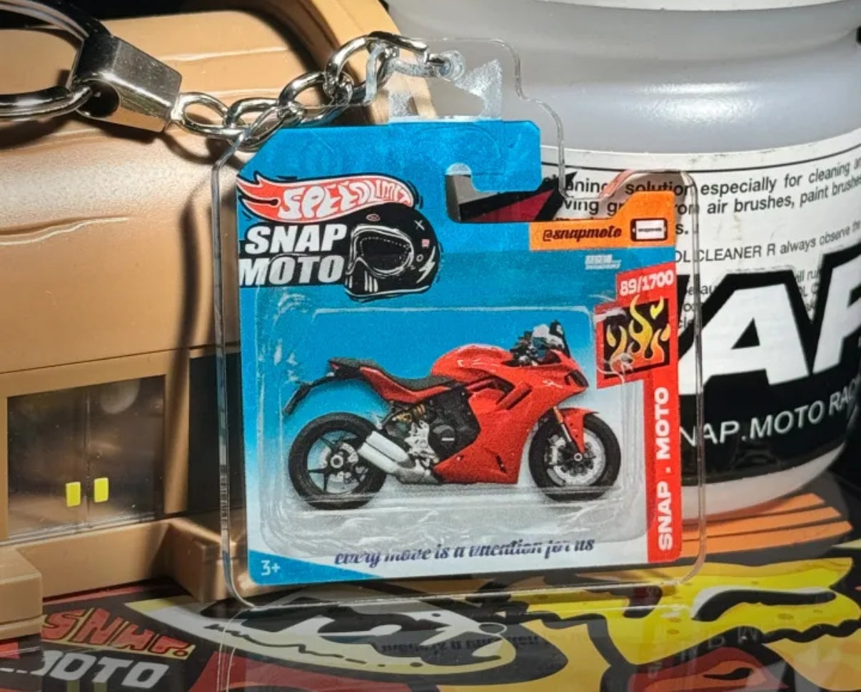 The Pocket Garage: 1:64 Scale Blister Pack Key Tag Keychain for Ducati SuperSport