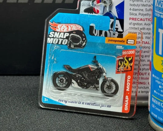 The Pocket Garage: 1:64 Scale Blister Pack Key Tag Keychain for Ducati XDiavel