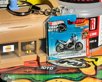 The Pocket Garage: 1:64 Scale Blister Pack Key Tag Keychain for Honda AfricaTwin