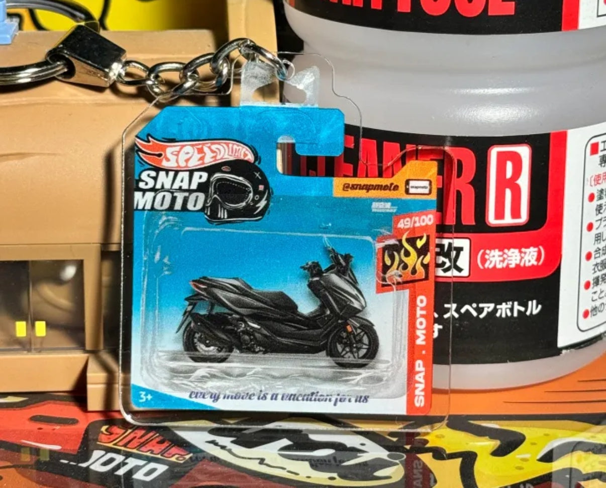 The Pocket Garage: 1:64 Scale Blister Pack Key Tag Keychain for Honda Forza350