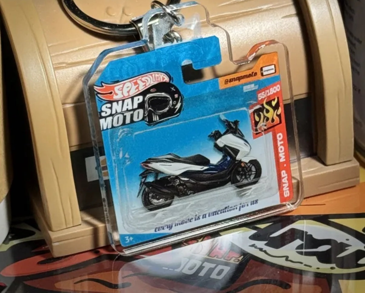 The Pocket Garage: 1:64 Scale Blister Pack Key Tag Keychain for Honda Forza350