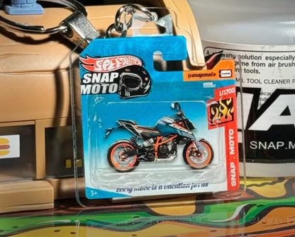 The Pocket Garage: 1:64 Scale Blister Pack Key Tag Keychain for KTM 390DUKE