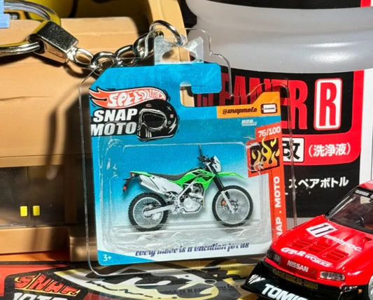 The Pocket Garage: 1:64 Scale Blister Pack Key Tag Keychain for Kawasaki KLX230