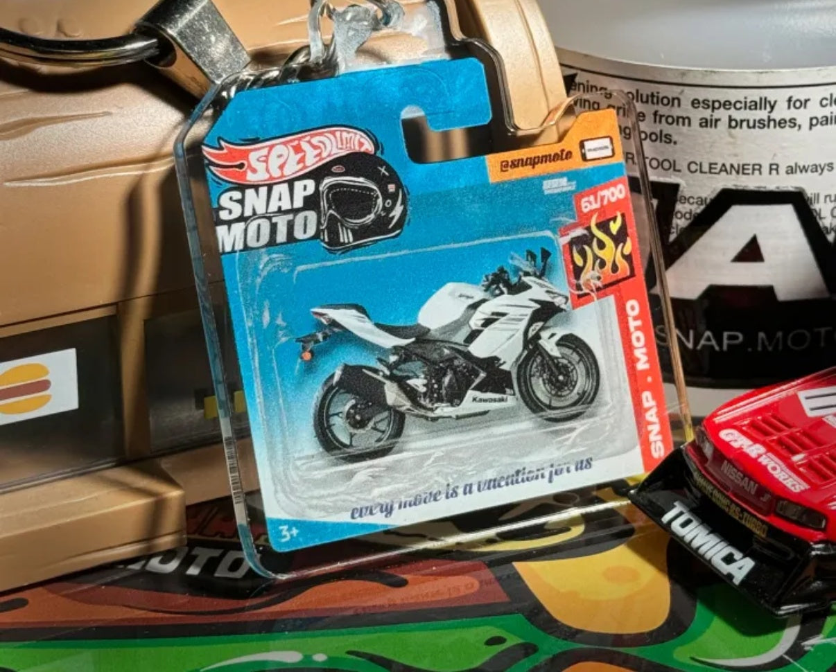 The Pocket Garage: 1:64 Scale Blister Pack Key Tag Keychain for Kawasaki NINJA400