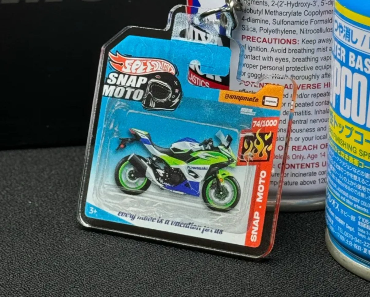 The Pocket Garage: 1:64 Scale Blister Pack Key Tag Keychain for Kawasaki NINJA500