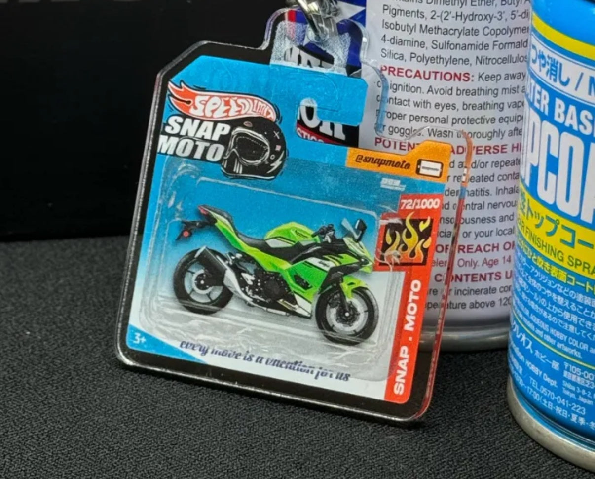 The Pocket Garage: 1:64 Scale Blister Pack Key Tag Keychain for Kawasaki NINJA500