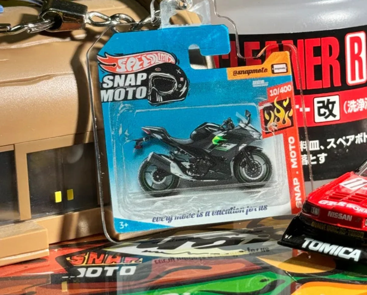 The Pocket Garage: 1:64 Scale Blister Pack Key Tag Keychain for Kawasaki NINJA400