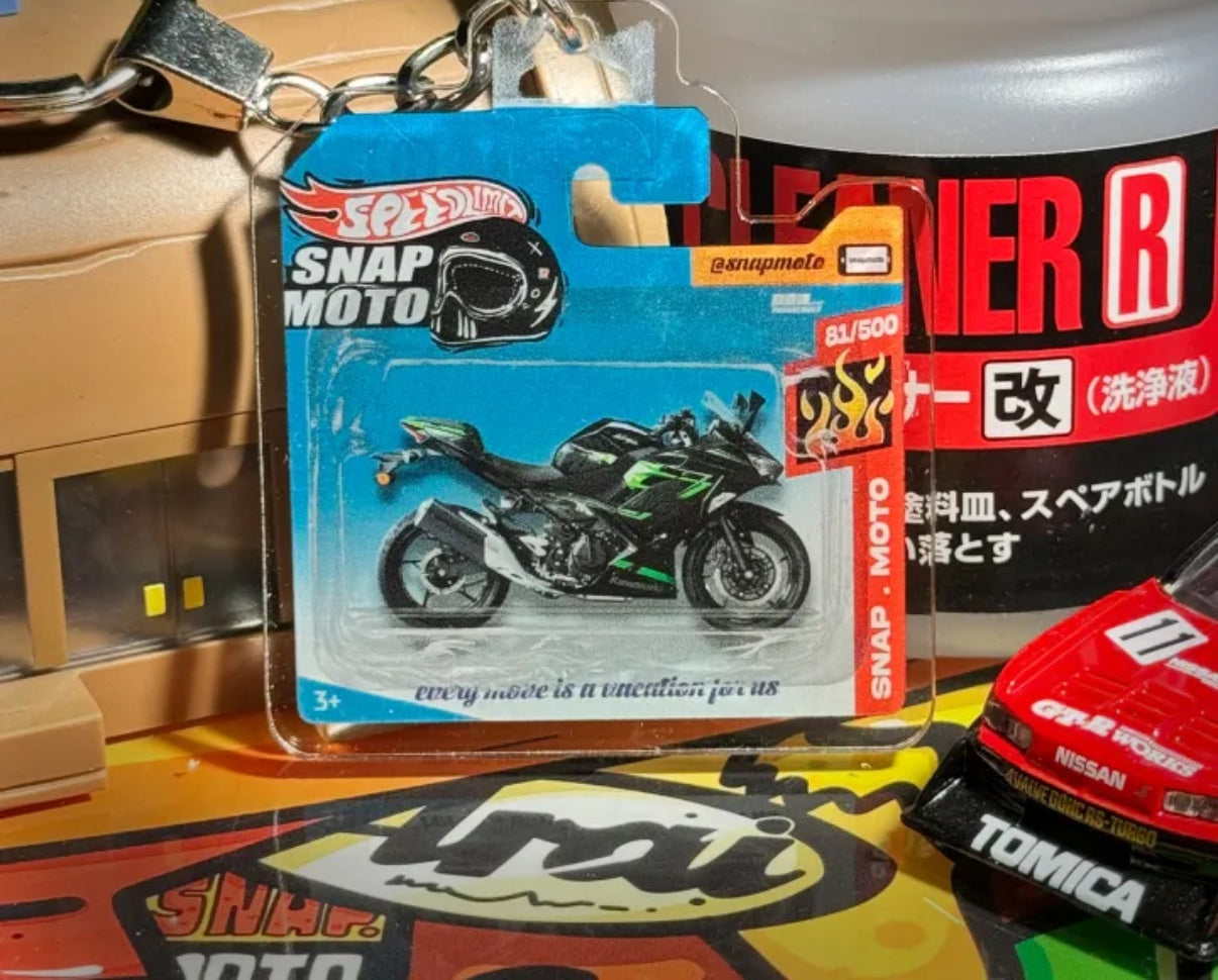 The Pocket Garage: 1:64 Scale Blister Pack Key Tag Keychain for Kawasaki NINJA400