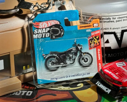 The Pocket Garage: 1:64 Scale Blister Pack Key Tag Keychain for Kawasaki W800