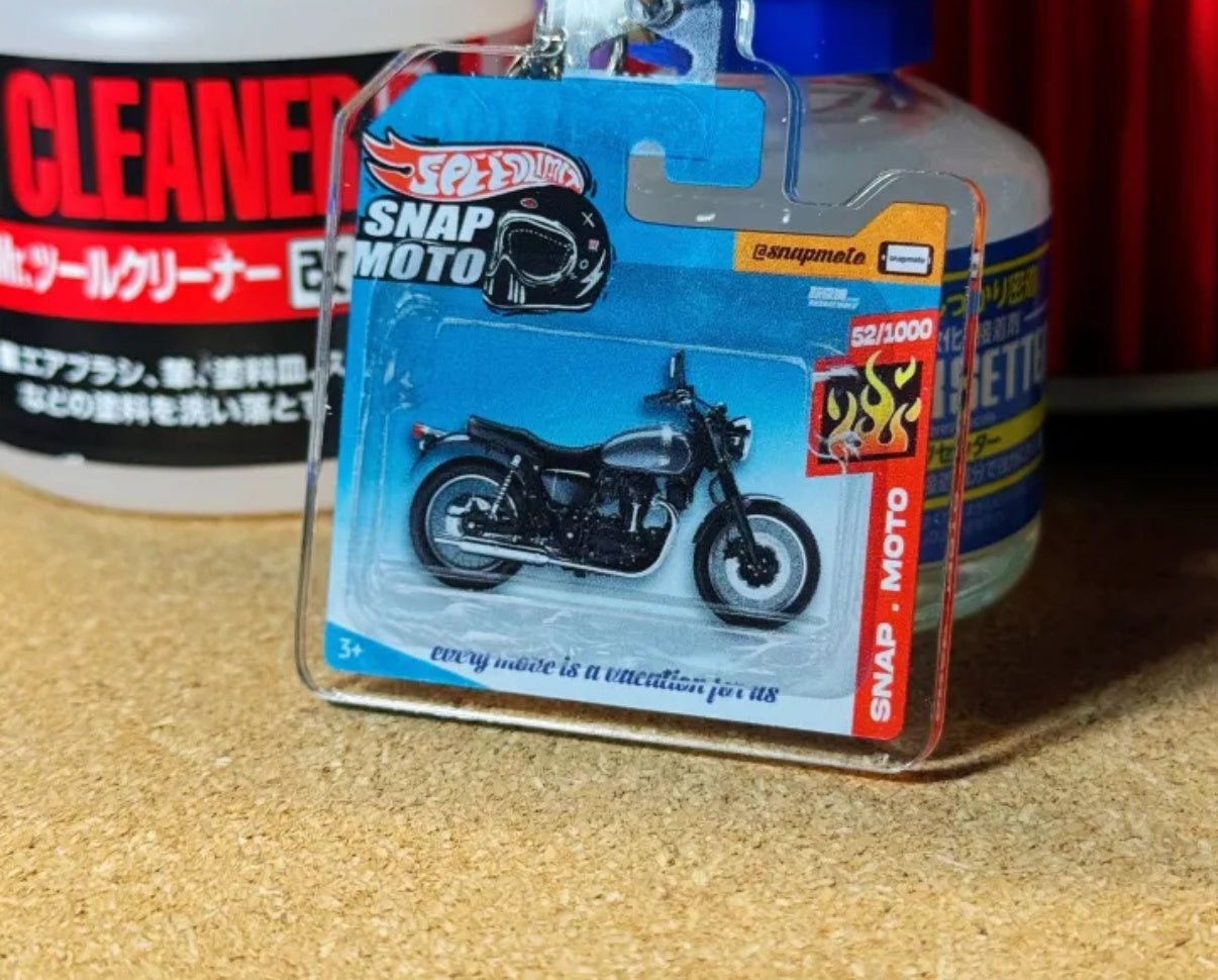 The Pocket Garage: 1:64 Scale Blister Pack Key Tag Keychain for Kawasaki W800