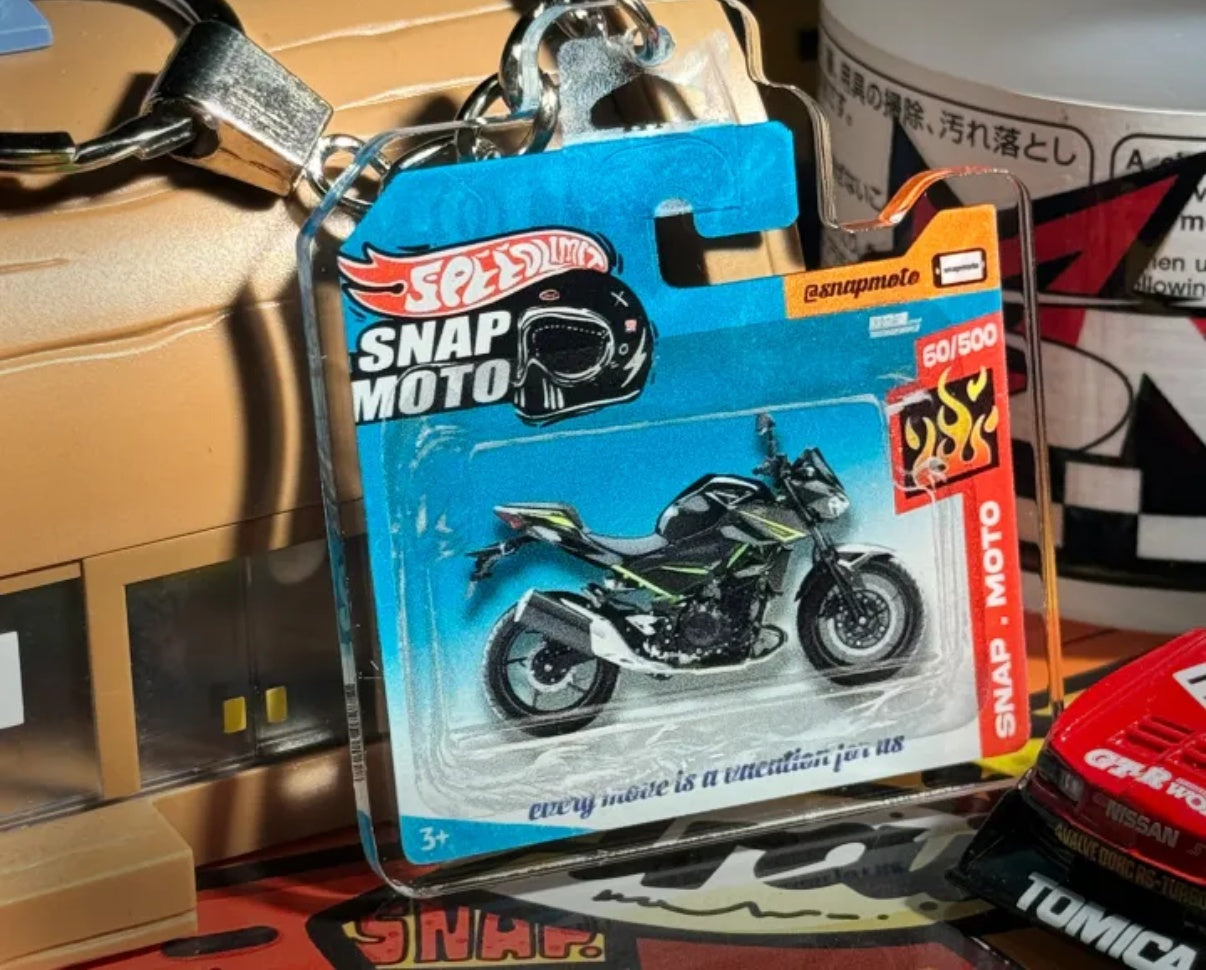 The Pocket Garage: 1:64 Scale Blister Pack Key Tag Keychain for Kawasaki Z400
