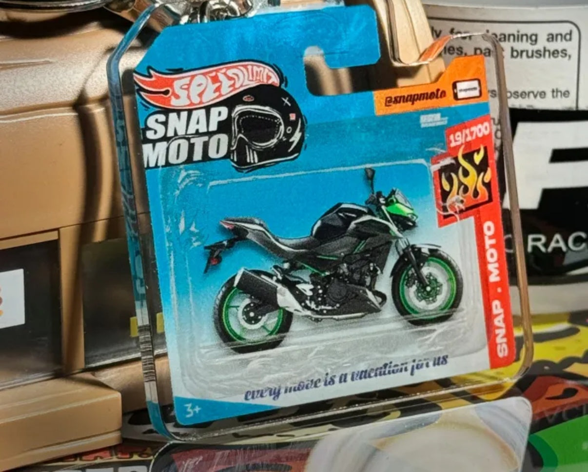 The Pocket Garage: 1:64 Scale Blister Pack Key Tag Keychain for Kawasaki Z500