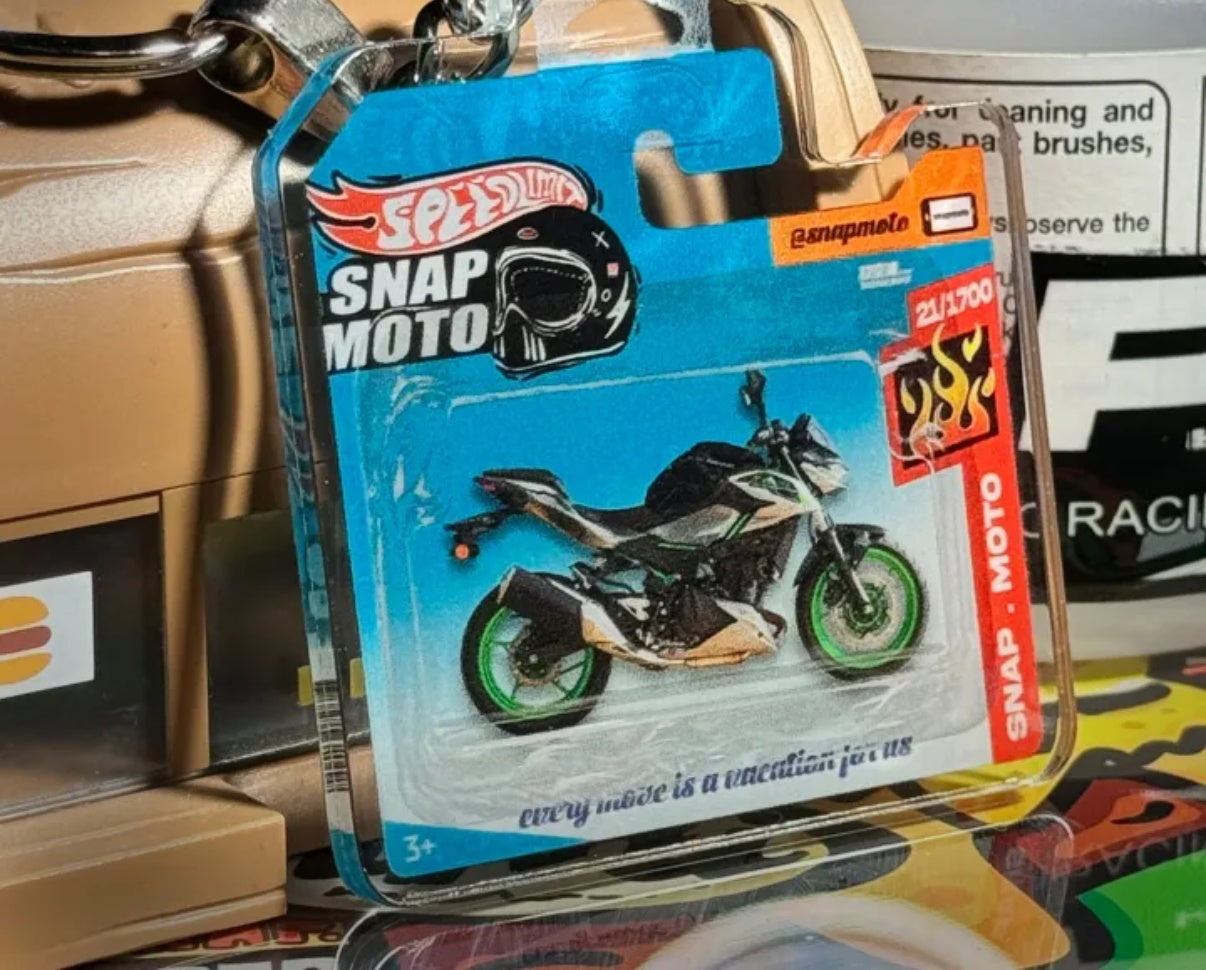 The Pocket Garage: 1:64 Scale Blister Pack Key Tag Keychain for Kawasaki Z500