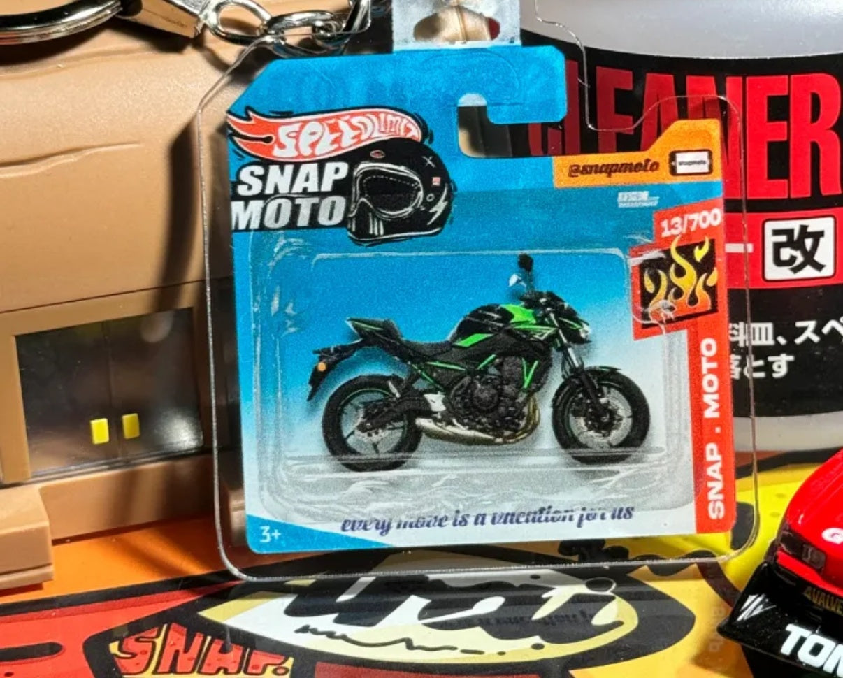 The Pocket Garage: 1:64 Scale Blister Pack Key Tag Keychain for Kawasaki Z650