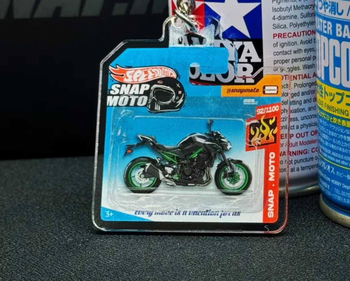 The Pocket Garage: 1:64 Scale Blister Pack Key Tag Keychain for Kawasaki Z900