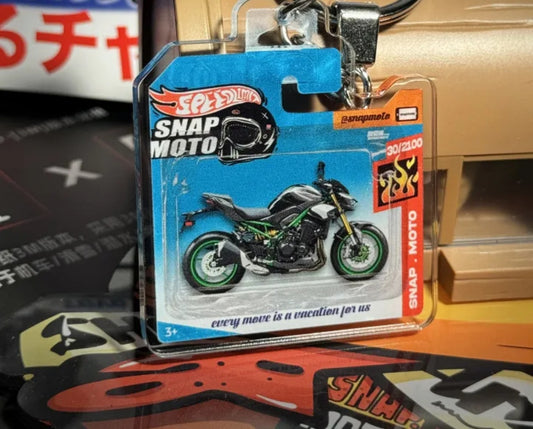 The Pocket Garage: 1:64 Scale Blister Pack Key Tag Keychain for Kawasaki Z900