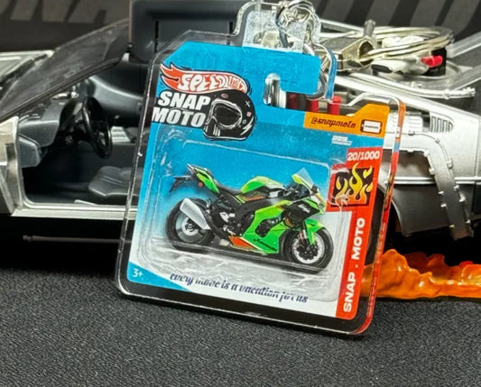 The Pocket Garage: 1:64 Scale Blister Pack Key Tag Keychain for Kawasaki ZX10R
