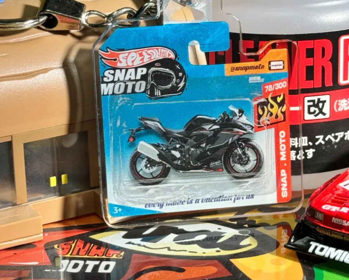 The Pocket Garage: 1:64 Scale Blister Pack Key Tag Keychain for Kawasaki ZX4R