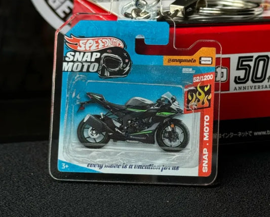 The Pocket Garage: 1:64 Scale Blister Pack Key Tag Keychain for Kawasaki ZX6R