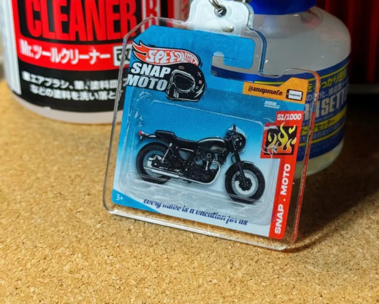 The Pocket Garage: 1:64 Scale Blister Pack Key Tag Keychain for Kawasaki W800