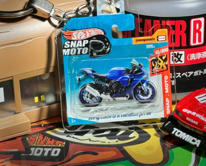 The Pocket Garage: 1:64 Scale Blister Pack Key Tag Keychain for Yamaha R1