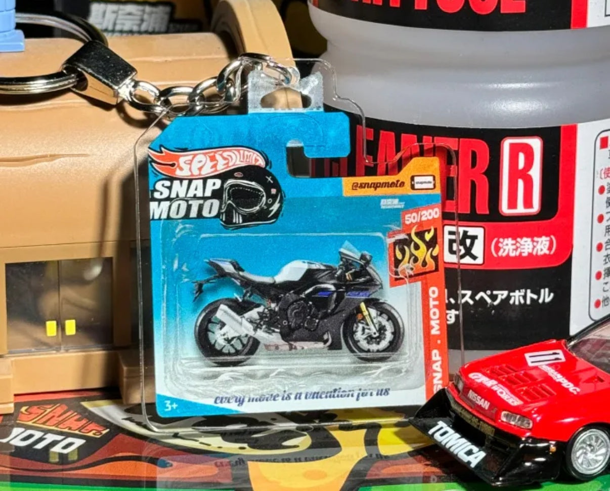 The Pocket Garage: 1:64 Scale Blister Pack Key Tag Keychain for Yamaha R1M