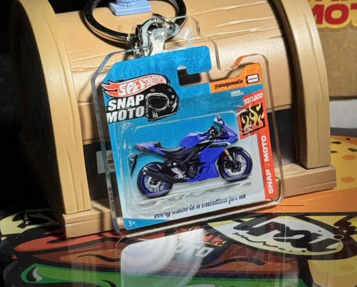 The Pocket Garage: 1:64 Scale Blister Pack Key Tag Keychain for Yamaha R3