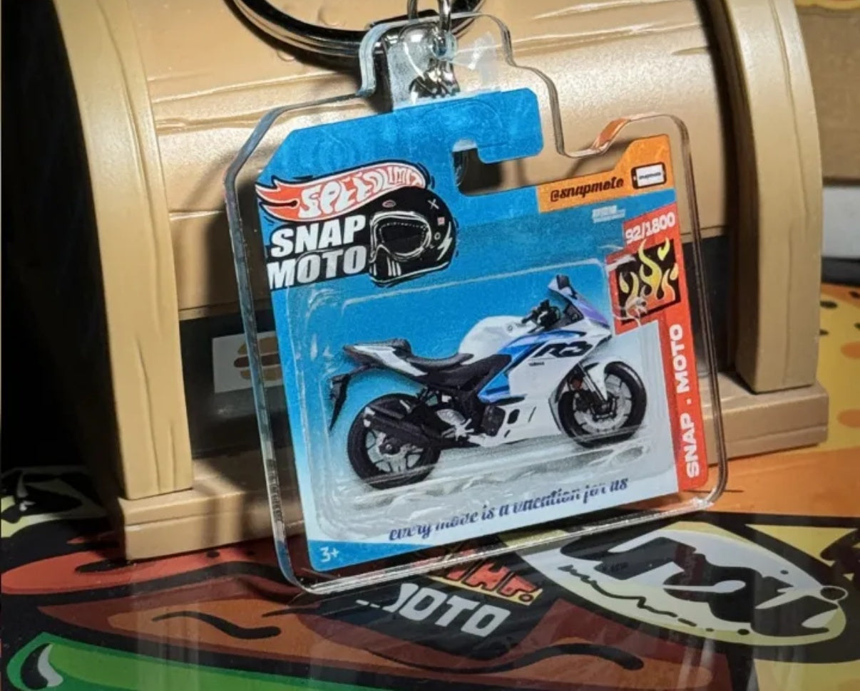 The Pocket Garage: 1:64 Scale Blister Pack Key Tag Keychain for Yamaha R3