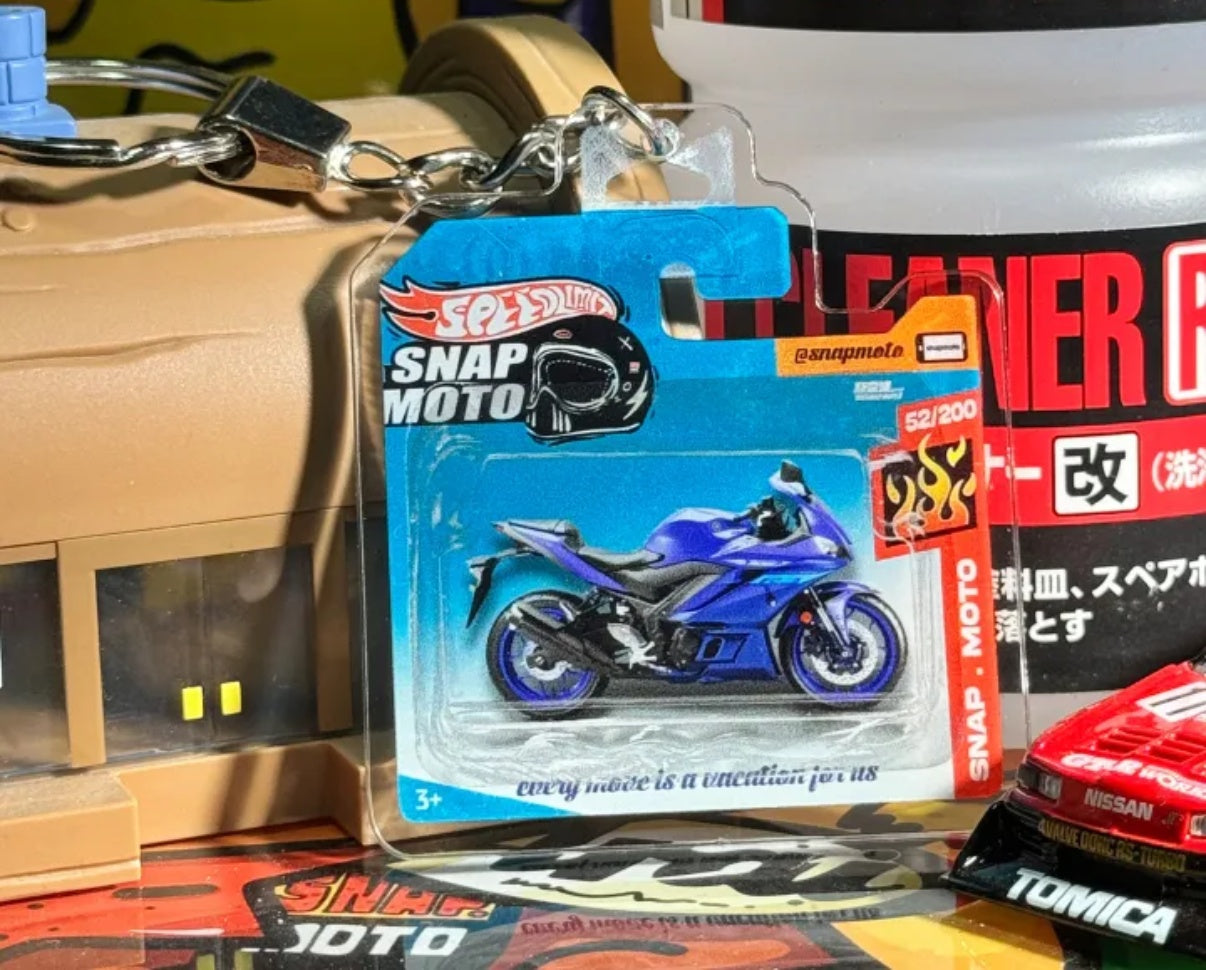 The Pocket Garage: 1:64 Scale Blister Pack Key Tag Keychain for Yamaha R3