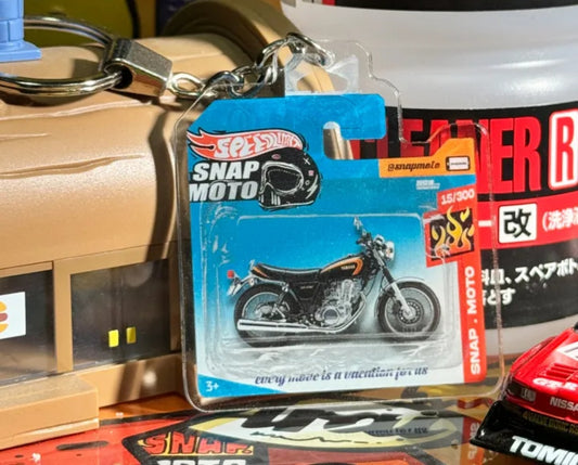 The Pocket Garage: 1:64 Scale Blister Pack Key Tag Keychain for Yamaha SR400