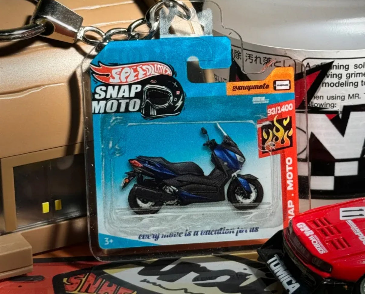 The Pocket Garage: 1:64 Scale Blister Pack Key Tag Keychain for Yamaha XMAX