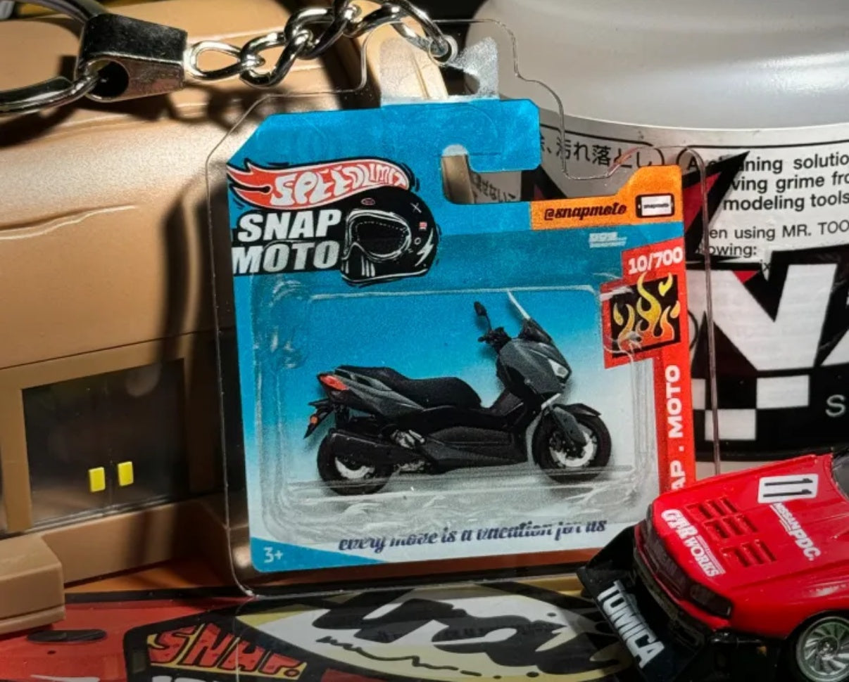 The Pocket Garage: 1:64 Scale Blister Pack Key Tag Keychain for Yamaha XMAX