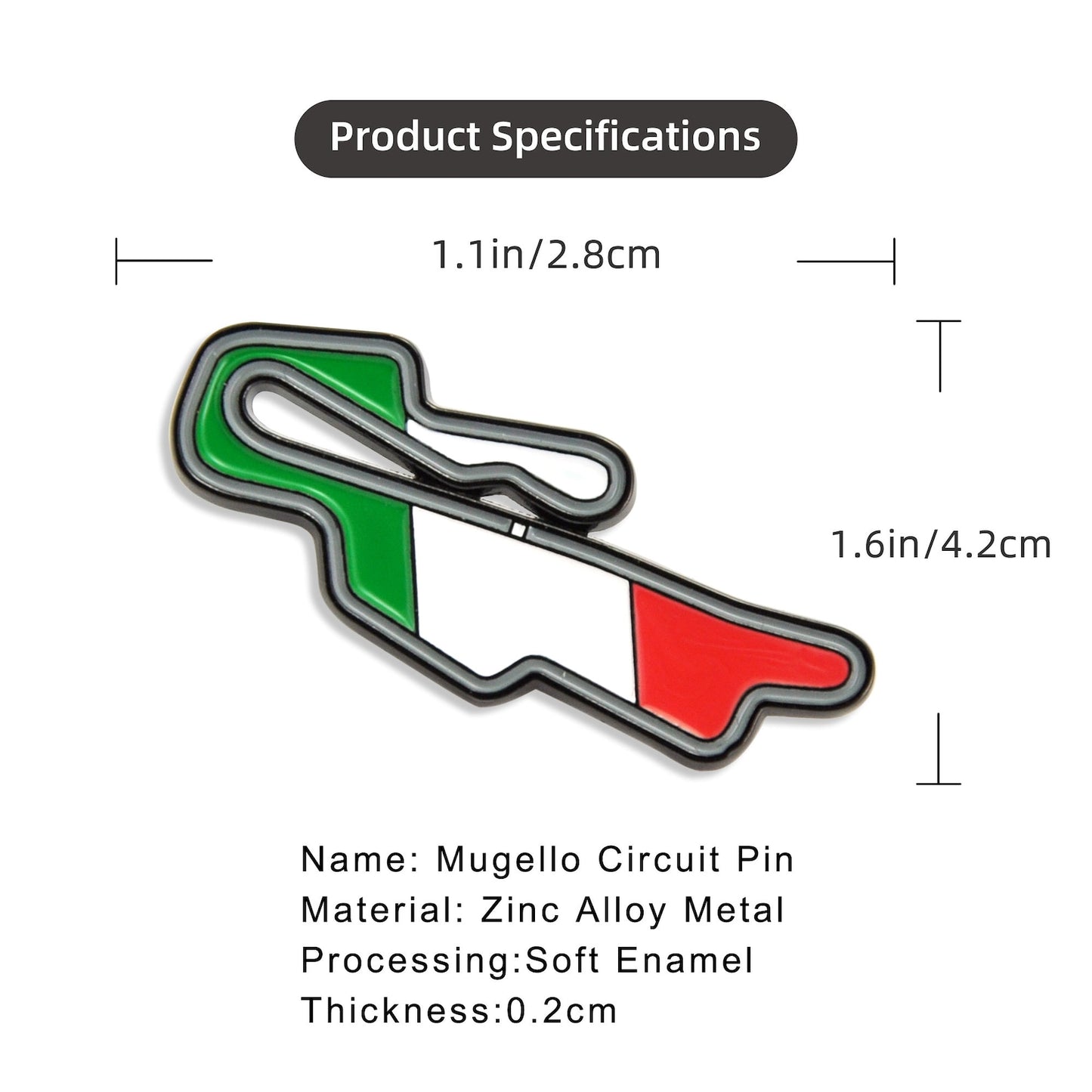 Mugello Circuit Enamel Pin: Italian Grand Prix MotoGP F1 Racing