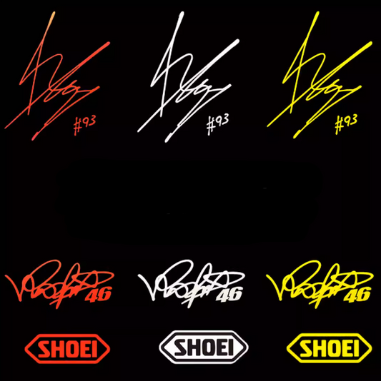 Marc Márquez Valentino Rossi Signature Stickers Handwriting  Helmet Decoration